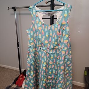 Royal Monk Ice Cream Print Dress Fit & Flare Size 4X